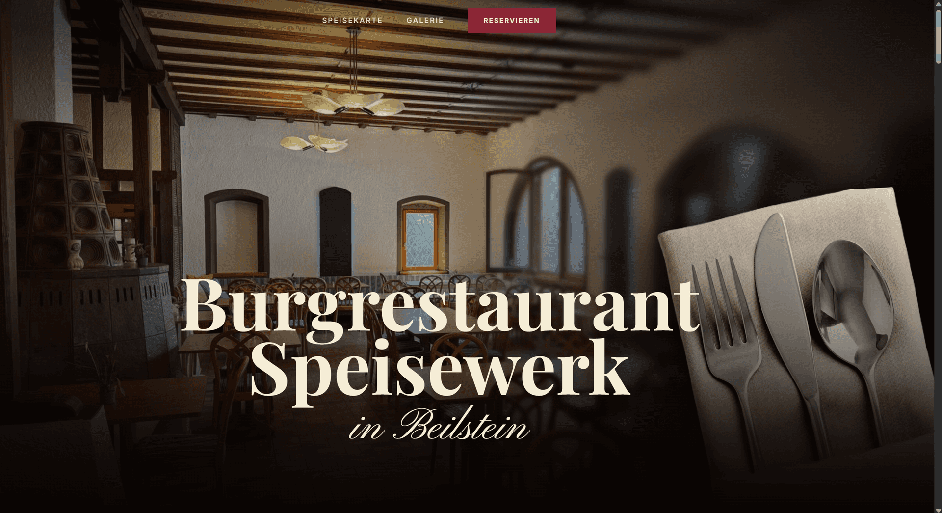 Burg Restaurant Webseite